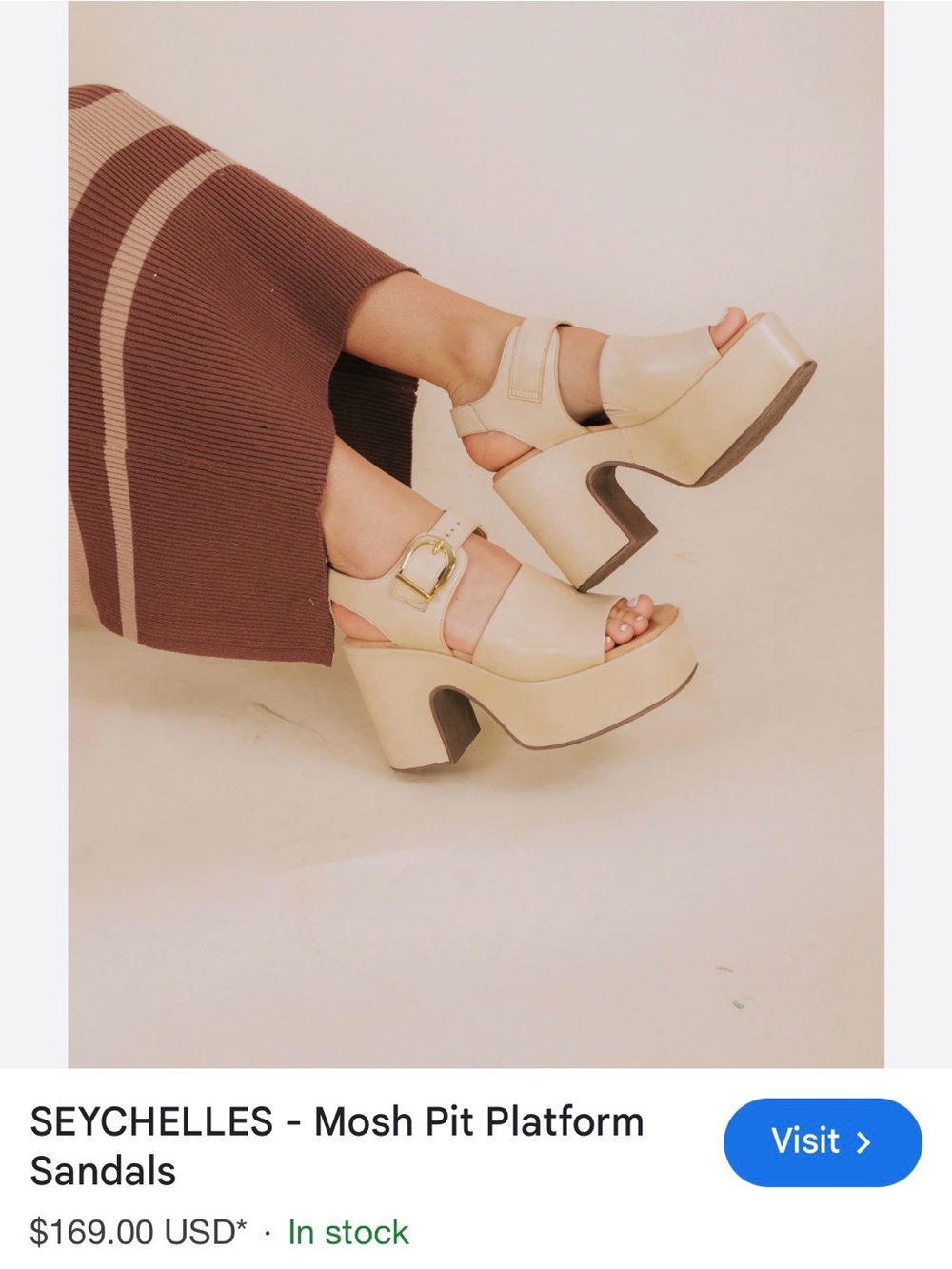Anthropologie Seychelles Mosh Pit Platform sandals Leather Stacked Heel 7.5 - Picture 2 of 10